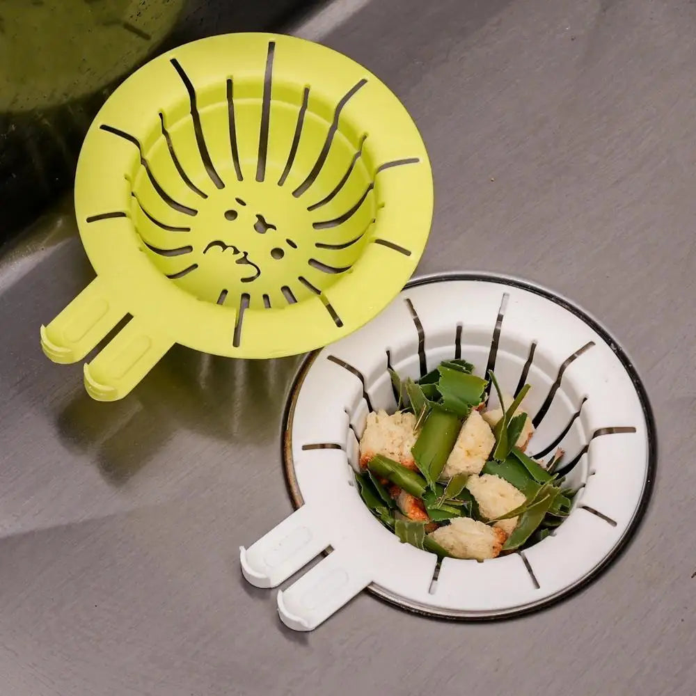 Rabbit drain basket strainer in yellow and white with a cute rabbit design for kitchen sink use