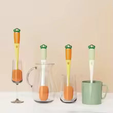 Long handle bottle brush in different colors cleaning various glass containers from Clarify.pk