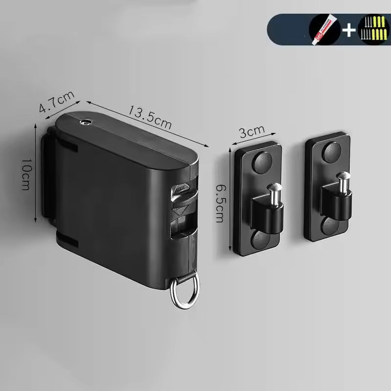 Clarify.pk black retractable clothesline with wall mounts and measurements for space saving laundry drying