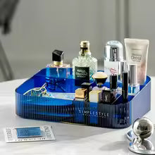 Clarify.pk makeup storage basket for dressing table holding various perfumes and cosmetics