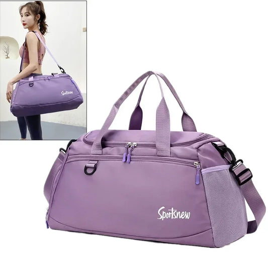 Purple fitness training bag with shoe compartment by Clarify.pk unisex sports gym duffel