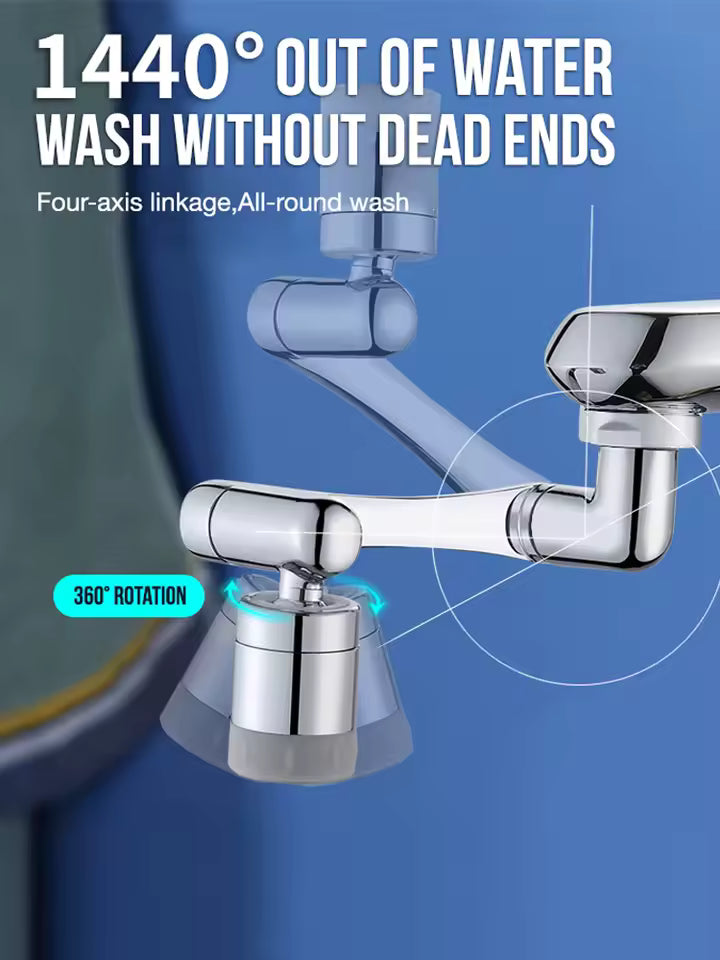 Clarify.pk stainless steel faucet extender with 1440 degree rotation for easy water access