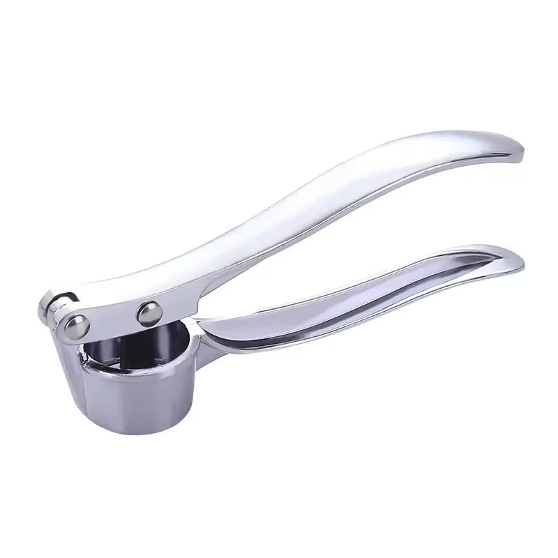 Clarify.pk stainless steel garlic press with ergonomic handles for easy garlic crushing