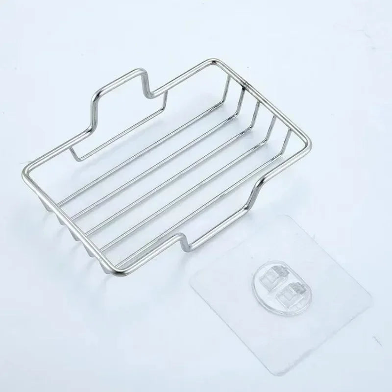 Clarify.pk stainless steel soap dish with wall mount and drainage design for bathroom use