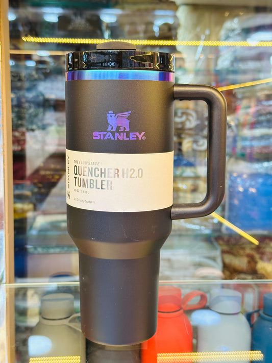 Stanley quencher black edition large insulated tumbler with handle for hot and cold drinks