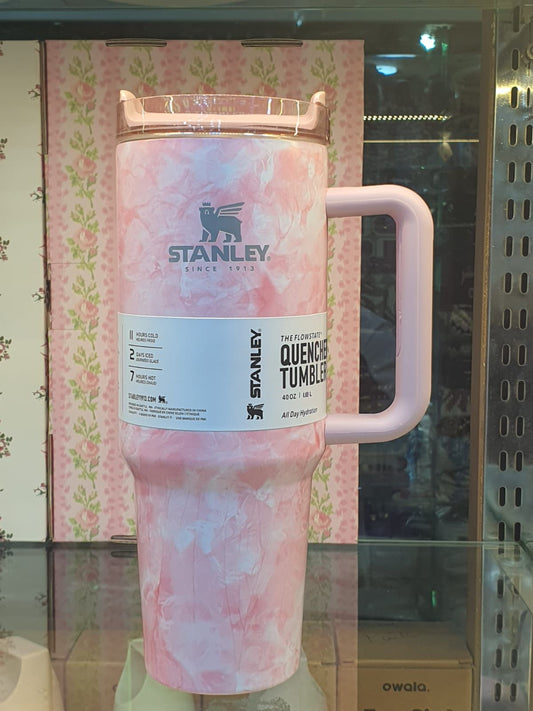 Pink Stanley Quencher Tumbler with Handle and Leakproof Lid for Hydration