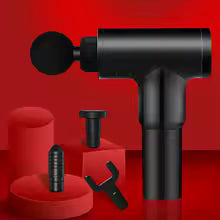 Clarify.pk black usb muscle relaxation device with multiple massage heads on red background