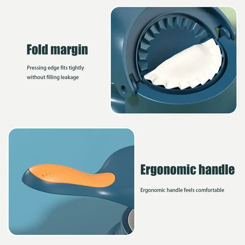 Clarify.pk 2 in 1 dumpling maker showing fold margin and ergonomic handle for comfortable use