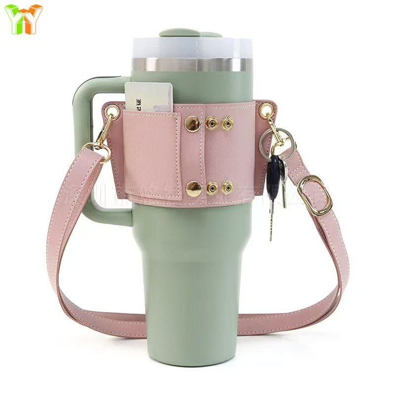 Water Tumbler Holder with Strap – 40oz PU Bottle Pouch (Random) - Clarify.pk