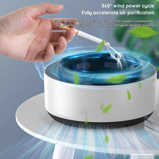 Clarify.pk anti smoke ashtray air purifier capturing cigarette smoke with 360 degree wind power cycle