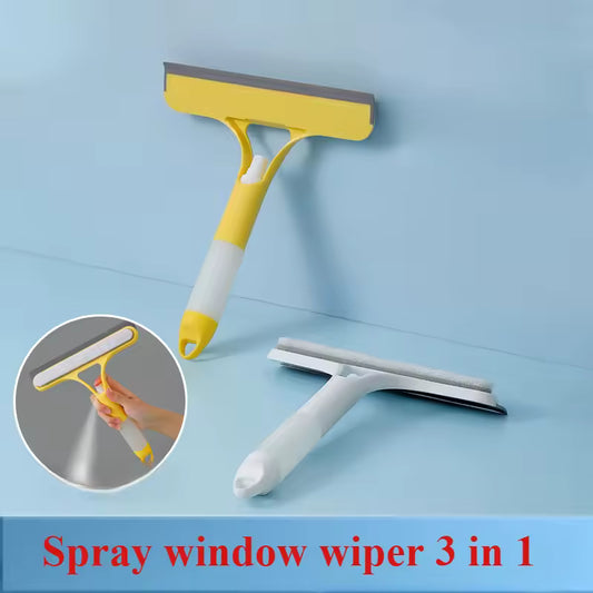 Clarify.pk 3-in-1 shower scraper in yellow and white for cleaning glass and windows