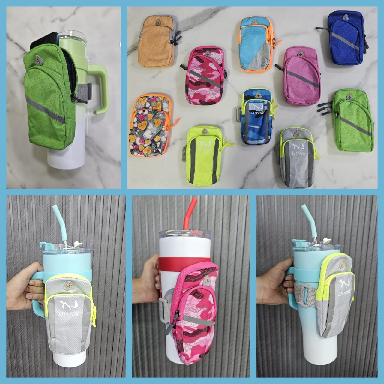 Stylish Tumbler Cup Pouches – Portable Protective Sleeve (Random Color)