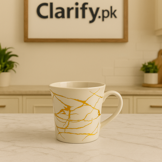 White & Gold Marble Mug – Elegant Ceramic Drinkware