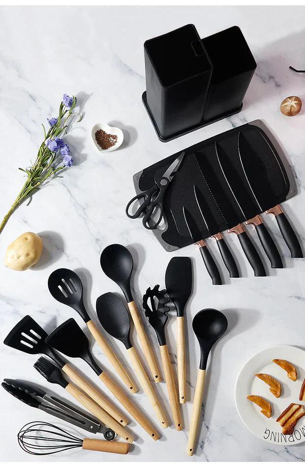 19Pcs Silicone Kitchen Utensils Set for Cooking and Baking - Clarify.pk