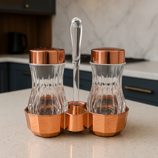 Luxury Acrylic Salt & Pepper Shakers – Rose Gold Finish (2 Pcs)