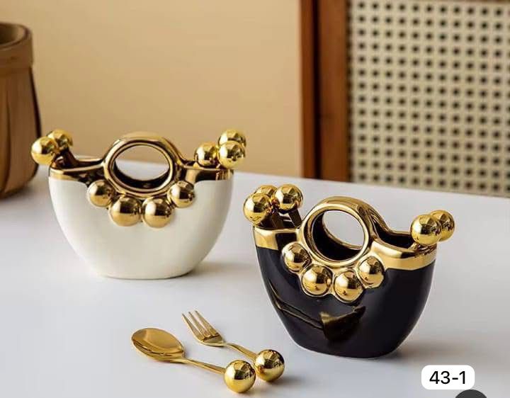 Golden Ceramic 6pcs Fork Set – Luxury Dining Cutlery