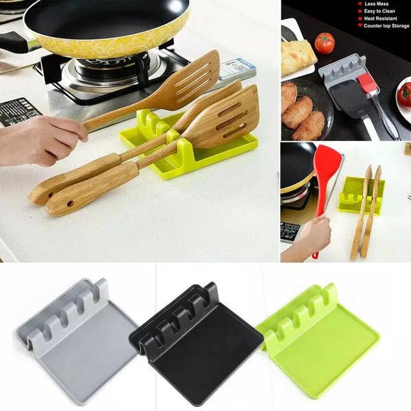 4-Step Spoon and Lid Holder Kitchen Organizer Stand for Efficient Storage - Clarify.pk