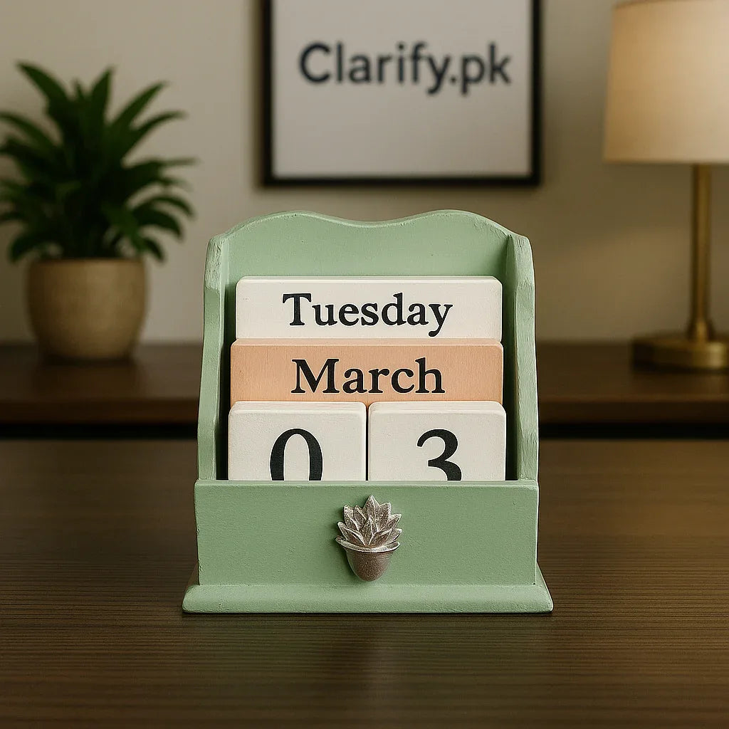 Wooden Desk Calendar – Clarify.pk