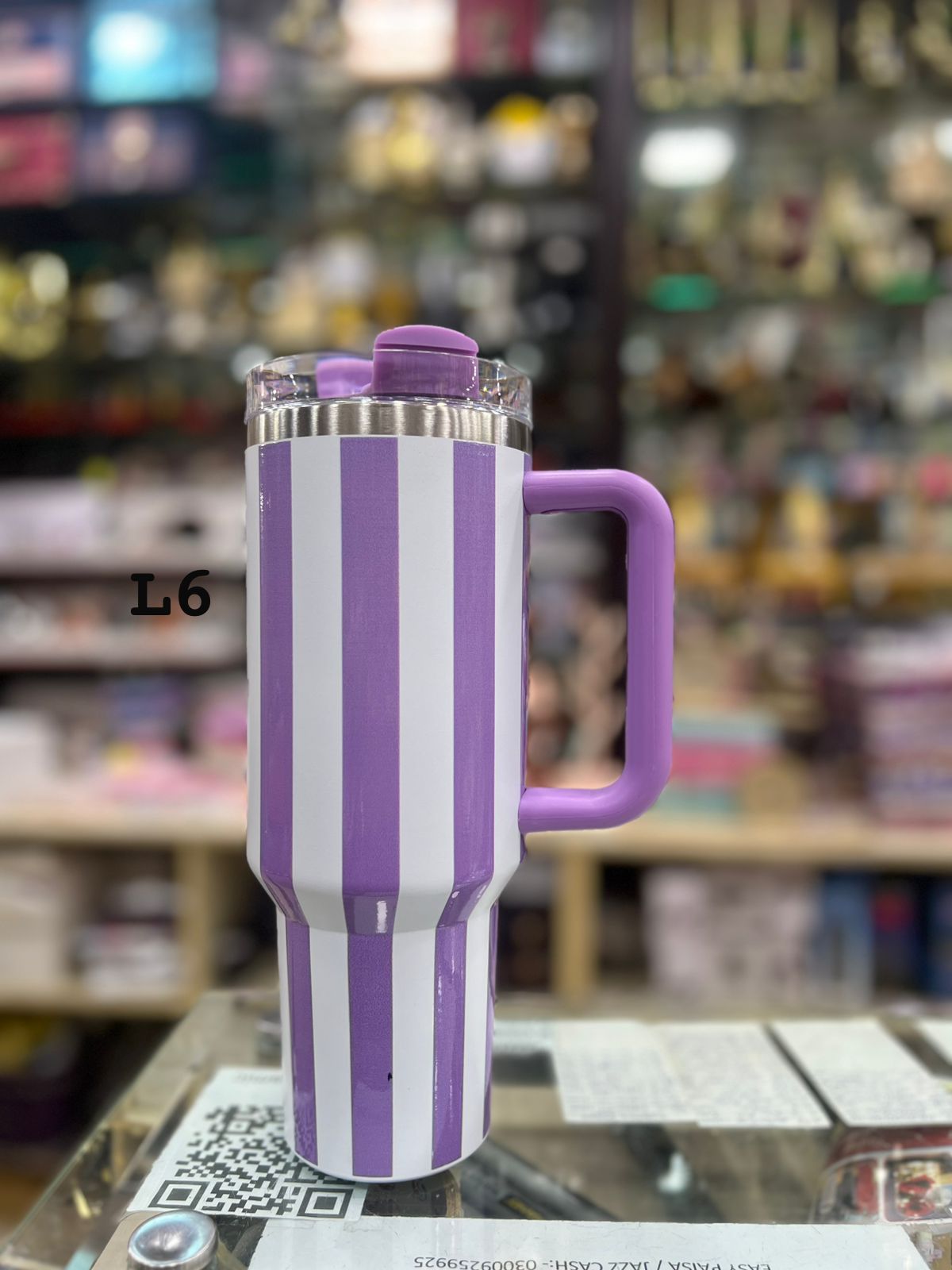 Premium Purple Stripe 40oz Tumbler – 1200ml Water Bottle
