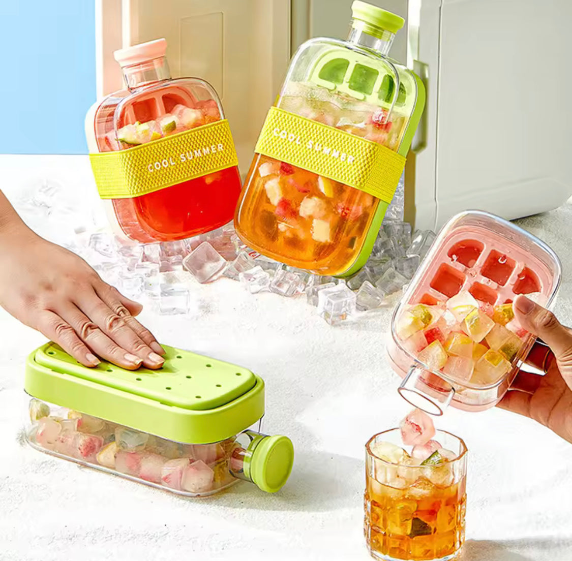 Silicone Ice Cube Tray with Straw - Leakproof