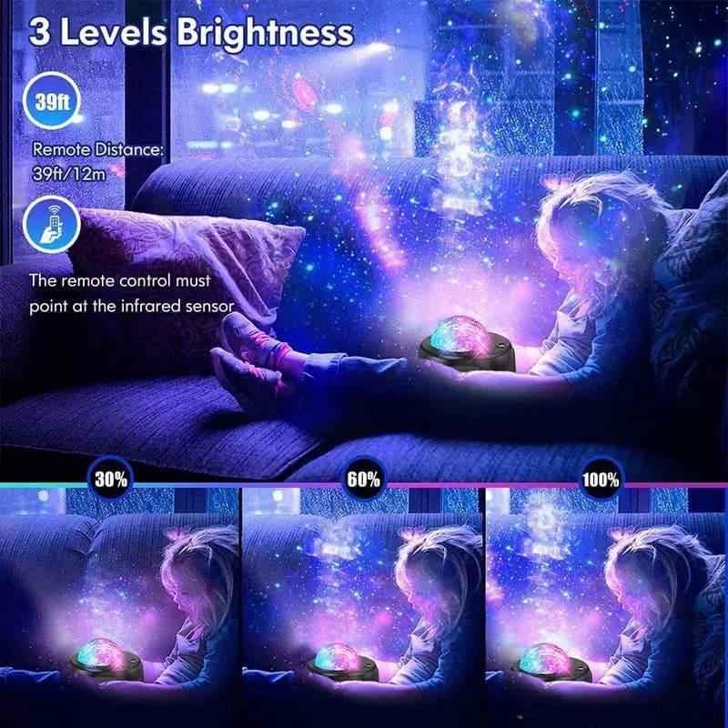 Galaxy Projector Star Light Speaker With Remote Control.
