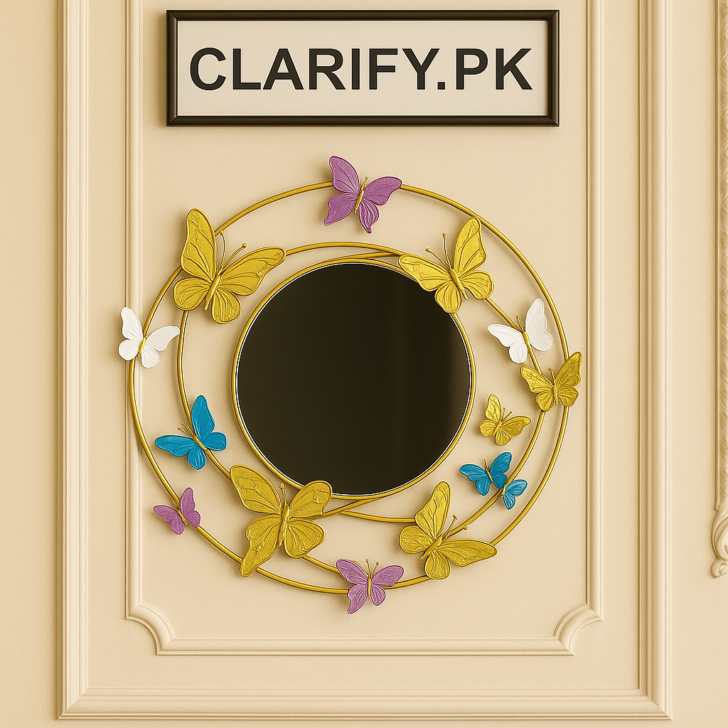 Metal Mirror Motive – 15.5 Inch Modern Wall Décor