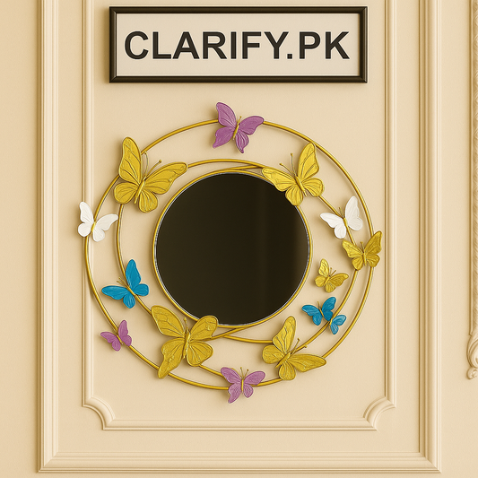 Metal Mirror Motive – 15.5 Inch Modern Wall Décor