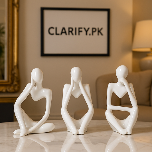 White Thinking Mannequins Set – 3pcs Modern Fiber Art Décor