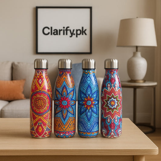 Premium Mandala Printed Steel Water Bottle – Hot & Cold (each)