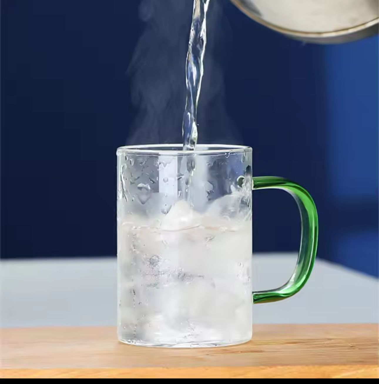 Set of 6 Heat Resistant Borosilicate Glass Cups – 330ml MultiColor