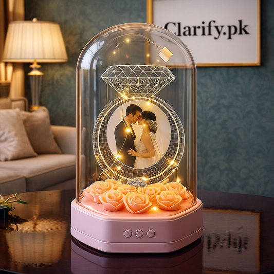 LED Rotating Frame with Bluetooth Speaker