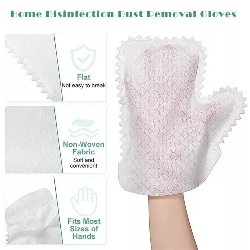 10pcs non-woven dust cleaning gloves flat soft fabric fits most hand sizes for home disinfection