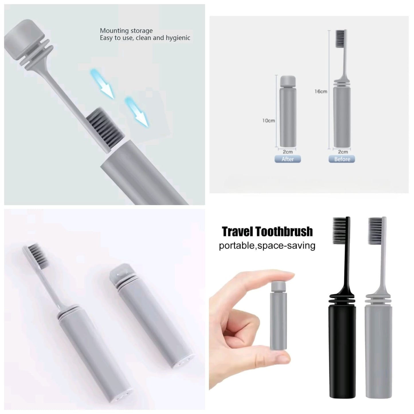 Portable Folding Travel Toothbrush – Compact & Hygienic