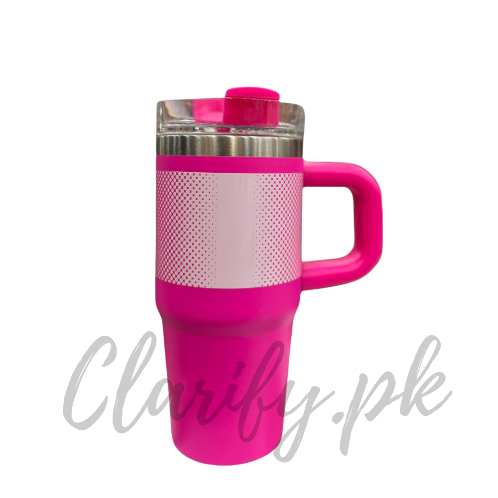 Premium Hot Pink Dot Texture 14oz Mini Tumbler – 420ml