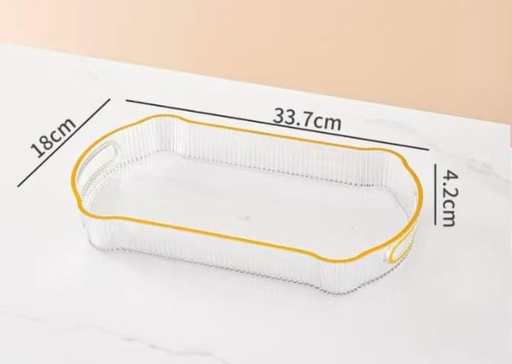 Transparent Acrylic Tray with Golden Rim