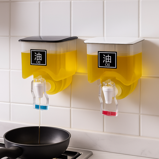 Wall-Mounted 650ml Oil Dispenser – Space-Saving Kitchen Storage Bottle