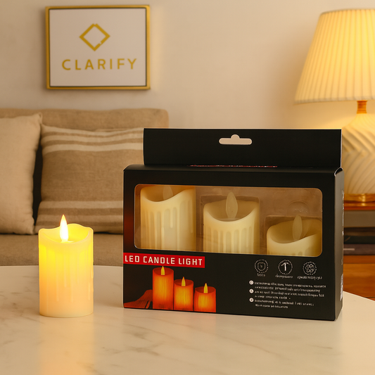 LED 3pcs Candle Set – Flameless Decorative LED Candles