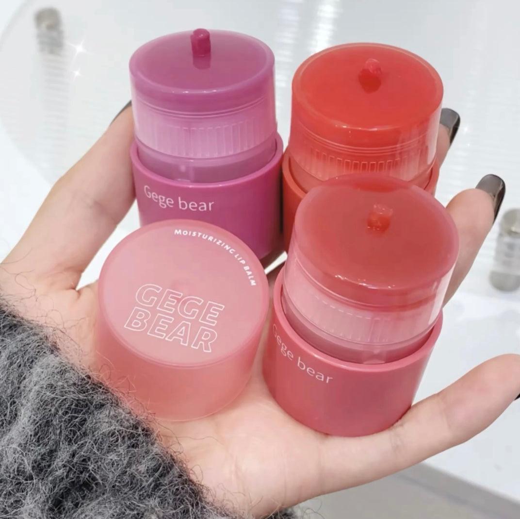 Korean Lip Plumping Balm - Tinted Jelly Moisturizing Lip Care with Mirror - Clarify.pk