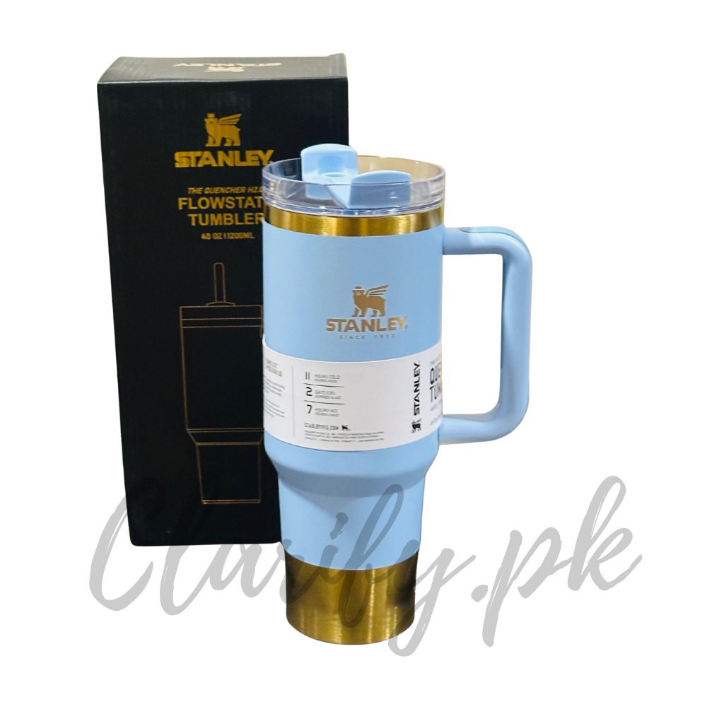 Stanley 40oz FlowState Tumbler – Blue & Gold Edition (Premium Quality)