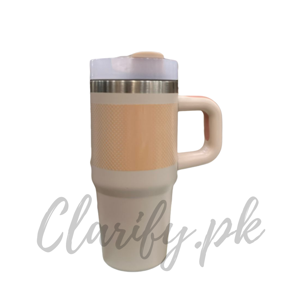 Premium 14oz 420ml Mini Tumbler – Cream Peach Texture Design