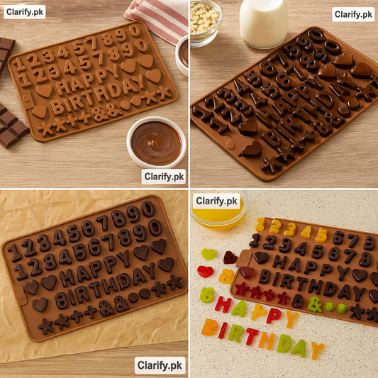 Silicone Alphabet Mold for Chocolate, Kunafah & Jelly