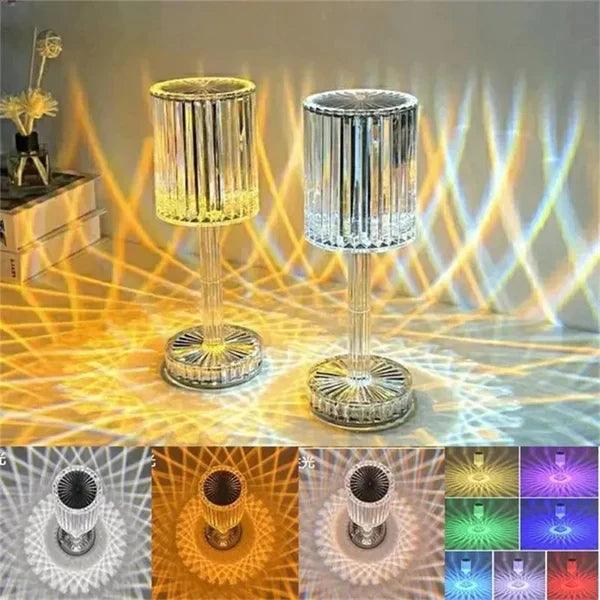 Clarify.pk 16 colors diamond lamp with crystal design casting colorful light patterns
