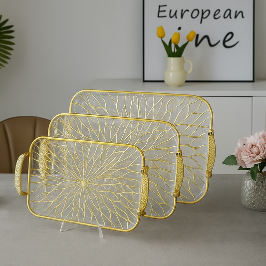 Luxury Rectangular Tray Set – 3 Pcs Gift Box Collection