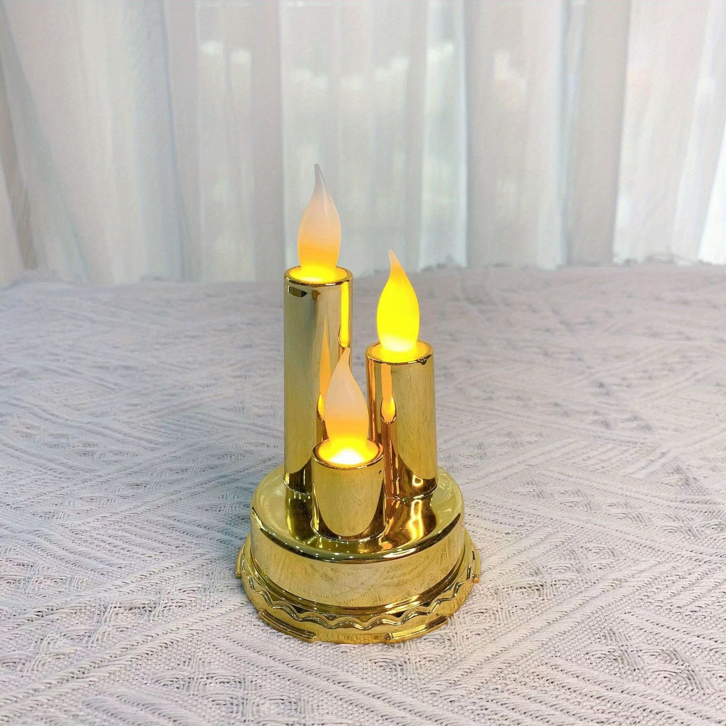 LED 3 Candle Set – Warm Flickering Flameless Lights (10.5cm)