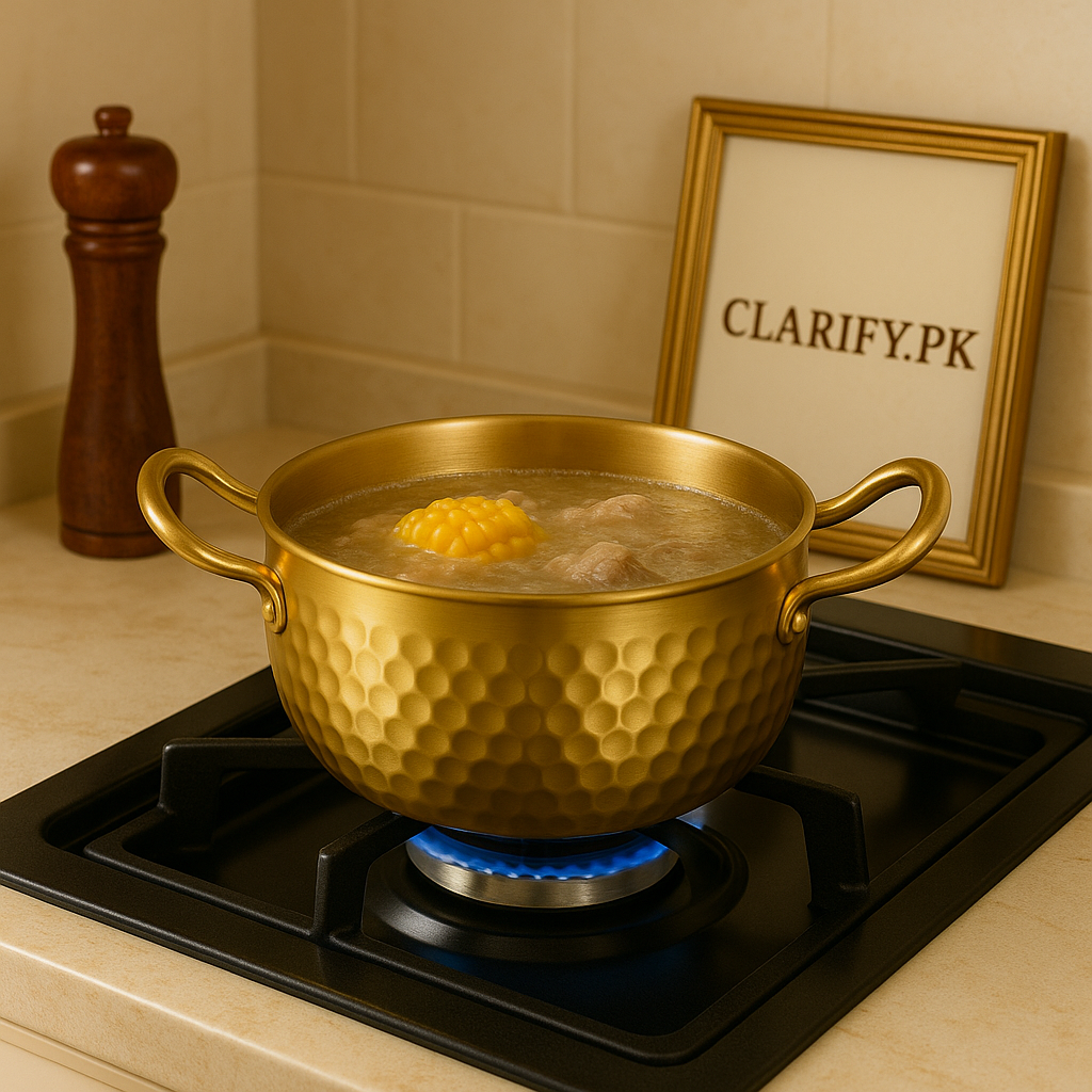 Golden Stainless Steel Cooking Pot – Premium Gold Finish