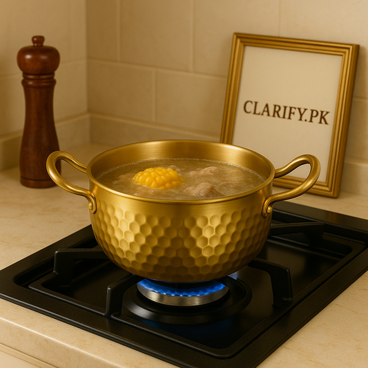Golden Stainless Steel Cooking Pot – Premium Gold Finish