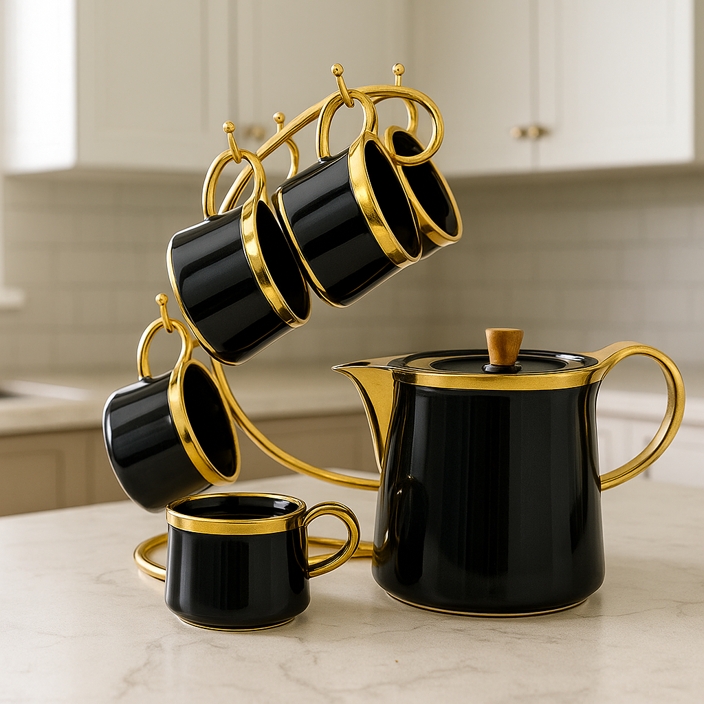 Exclusive 7-Piece Tea Set with Stand – Elegant Serving Set