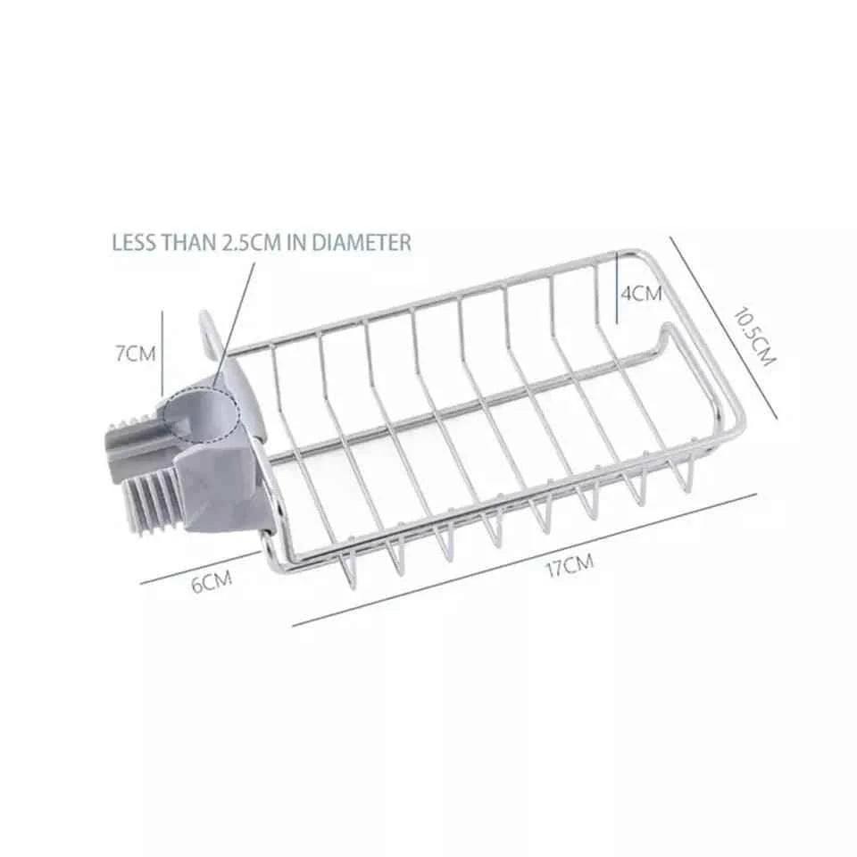 Stainless Steel Sink Organizer, Sponge and Soap Storage Holder, Hanging Drain Rack for Kitchen, Shelf for Dish Cloth and Accessories.