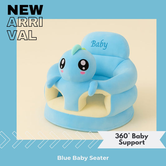 Premium Blue Dino Baby Seater – 360° Support & Super Soft Material