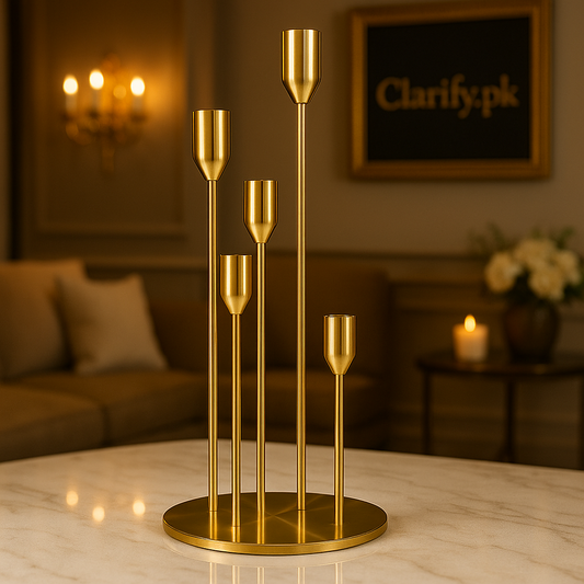 5-Piece Metal Candle Stand Set – Elegant Home Décor (Big)